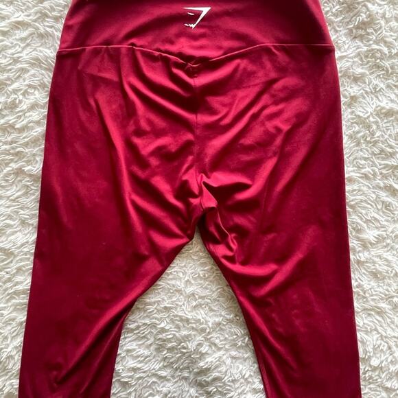 GymShark Training Cropped Leggings Burgundy Size Medium - Picture 5 of 7